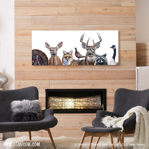 "Deer Friends" White edition Canvas Prints, 3 sizes available
