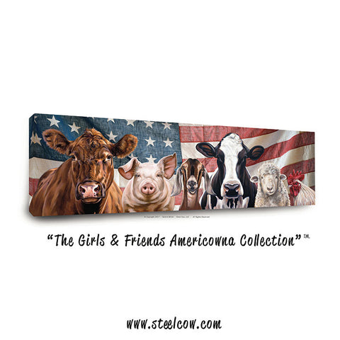 "The Girls and Friends" ™ Americowna™ Collection canvas prints, 3 sizes available
