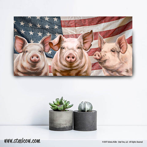 "Here, Piggy, Piggy, Piggy"™ Americowna Collection Canvas Prints (3 sizes)